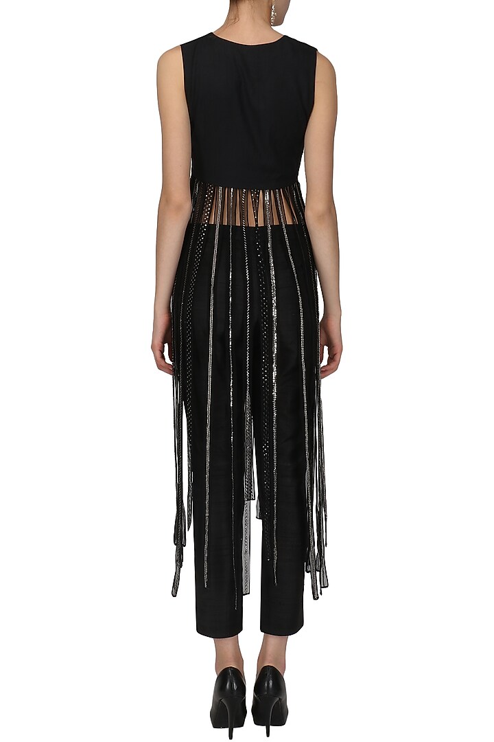 Black embroidered top with pants set available only at Pernia's Pop Up Shop.