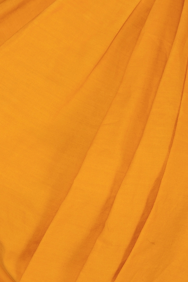 Turmeric Yellow Asymmetrical Draped Summer Dress by Samatvam By Anjali Bhaskar at Pernia's Pop Up Shop