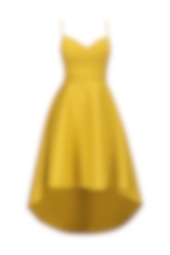 Mustard Yellow High Low Strappy Dress by Samatvam By Anjali Bhaskar