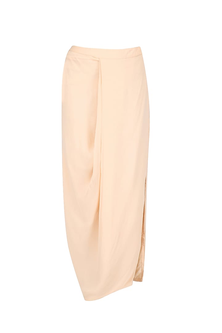 Peach embroidered tunic and dhoti skirt set available only at Pernia's Pop Up Shop.