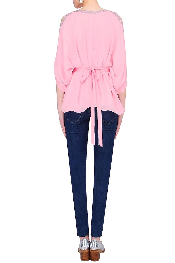 Powder pink hand embellished top available only at Pernia's Pop Up Shop.