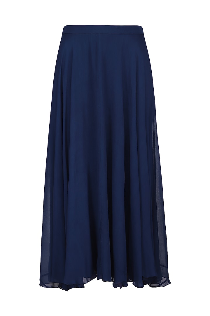 Midnight blue embroidered tunic with skirt and dupatta available only at Pernia's Pop Up Shop.