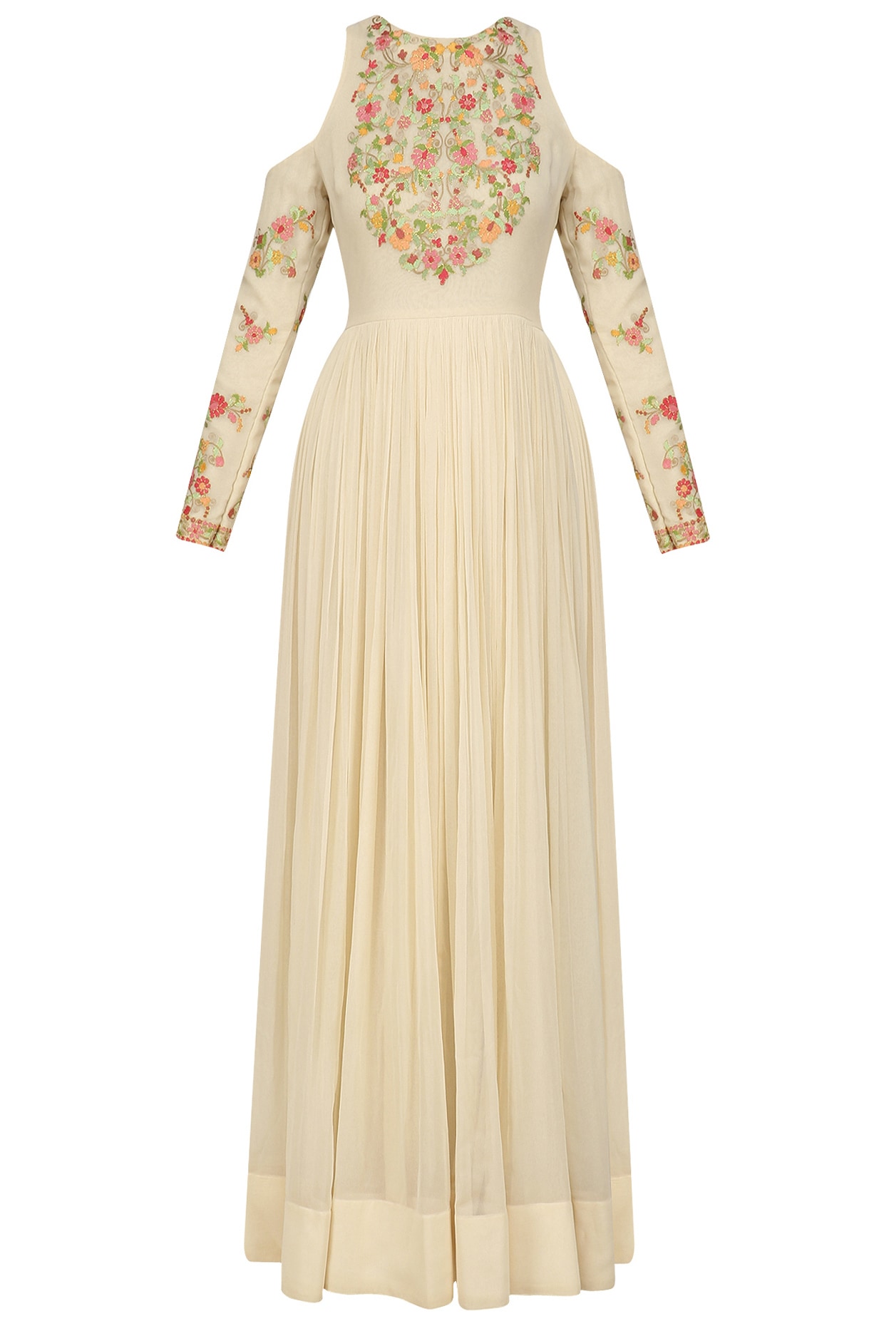 cold shoulder anarkali dress