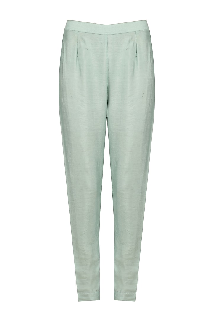 Pistachio green kasabh embroidered kurta and pants set available only at Pernia's Pop Up Shop.