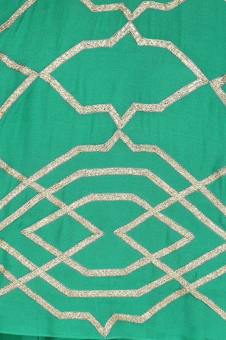 Jade green anarkali with gota patti embroidered attached dupatta available only at Pernia's Pop Up Shop.