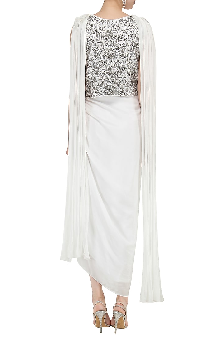 White embroidered top with draped skirt available only at Pernia's Pop Up Shop.