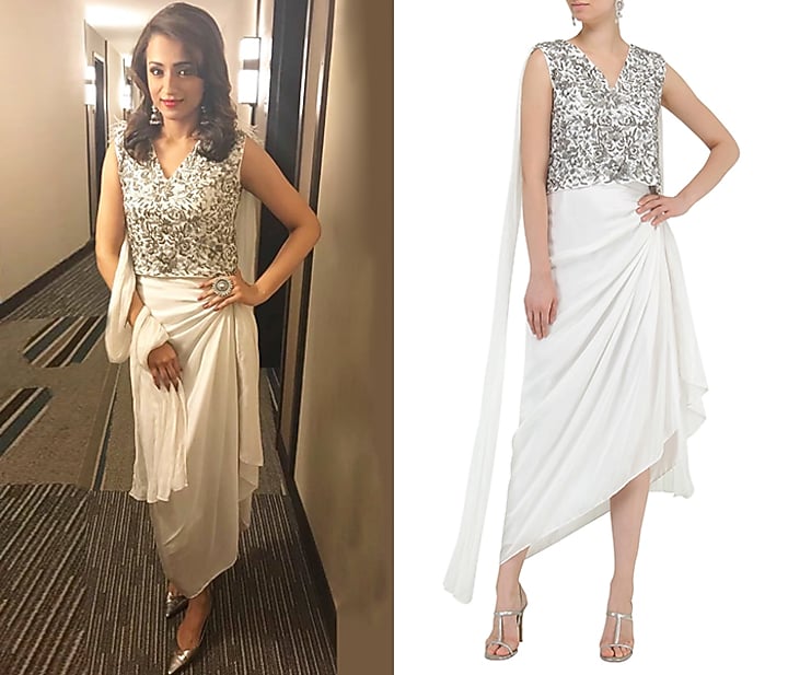White embroidered top with draped skirt available only at Pernia's Pop Up Shop.