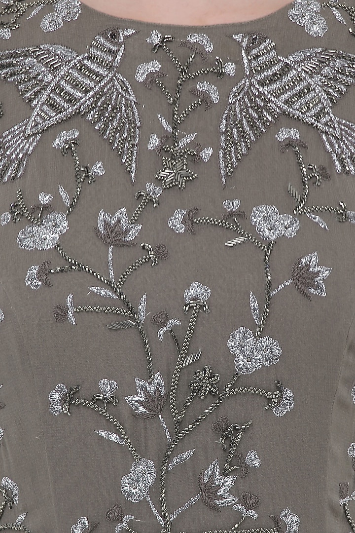 Grey embroidered gown available only at Pernia's Pop Up Shop.