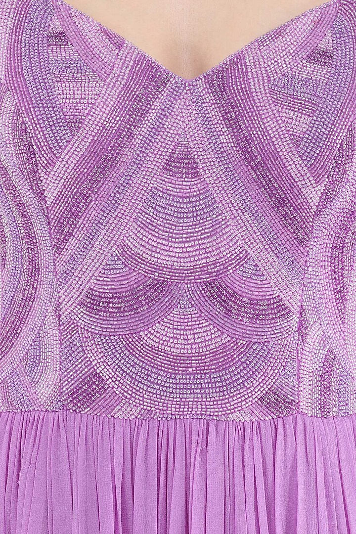 Violet embroidered tiered gown available only at Pernia's Pop Up Shop.