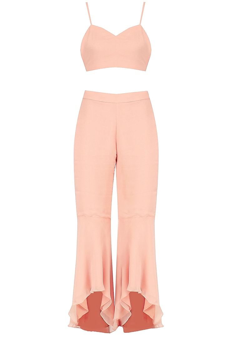 Tea rose floral embroidered cape, bralet and pants set available only at Pernia's Pop Up Shop.