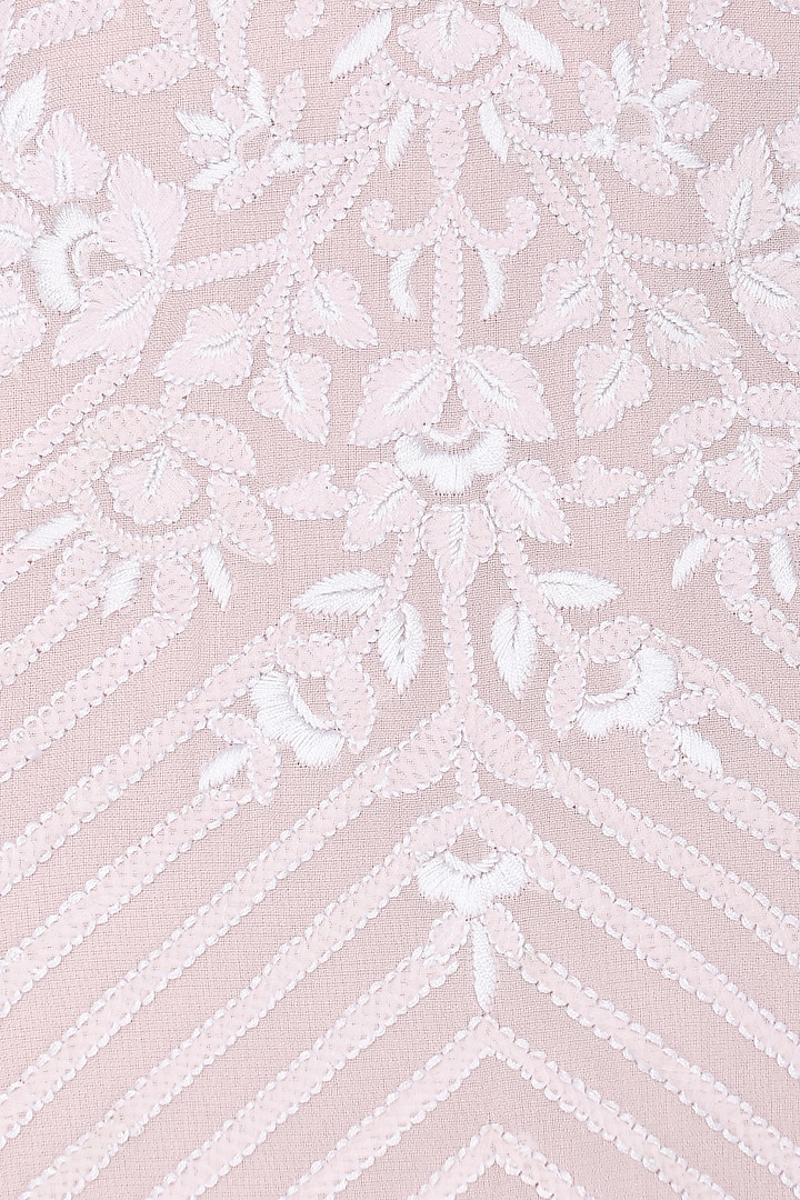 Light lilac lucknowi embroidered cape and pants set available only at Pernia's Pop Up Shop.