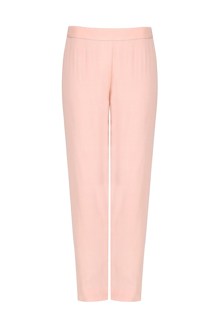 Rose pink embroidered drop waist kurta and pants set available only at Pernia's Pop Up Shop.