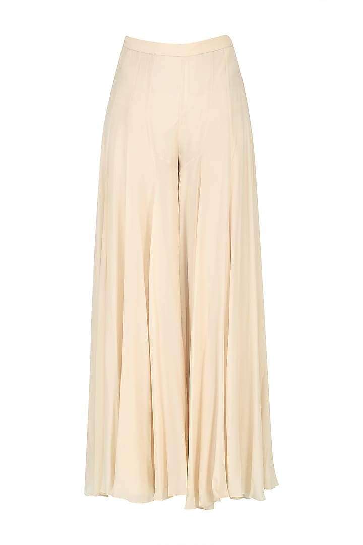 Beige lucknowi work kurta and skirt set available only at Pernia's Pop Up Shop.