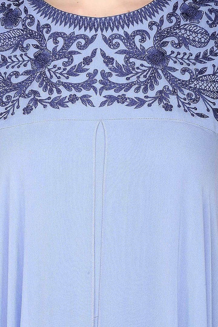 Samatvan presents BLUE HAND EMBROIDERED JUMPSUIT available only at Pernia's Pop Up Shop