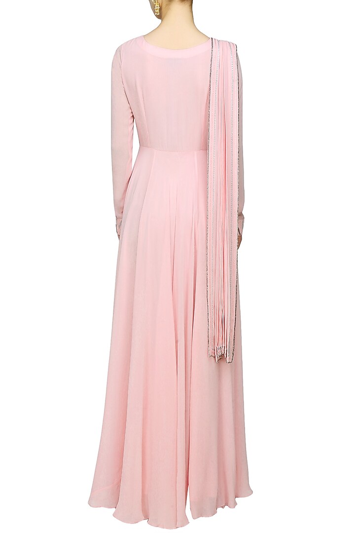 Samatvan presents PINK EMBROIDRED FLOOR LENGTH KURTA W/ATTACHED DUPATTA available only at Pernia's Pop Up Shop