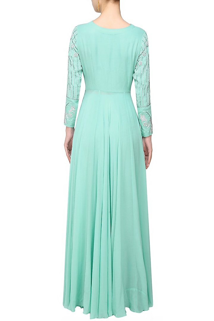 Samatvan presents BLUE EMBROIDERED SLIT KURTA W/PANTS available only at Pernia's Pop Up Shop