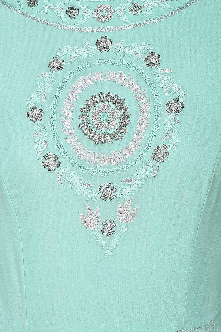 Samatvan presents BLUE EMBROIDERED SLIT KURTA W/PANTS available only at Pernia's Pop Up Shop