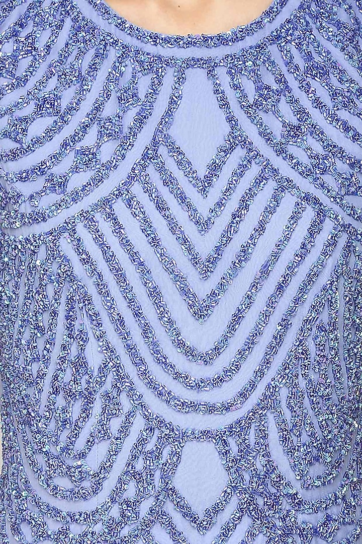 Samatvan presents BLUE EMBELLISHED BACKLESS FLOOR LENGTH GOWN available only at Pernia's Pop Up Shop