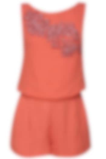 Samatvan presents ORANGE EMBELLISHED TOP & SHORTS available only at Pernia's Pop Up Shop