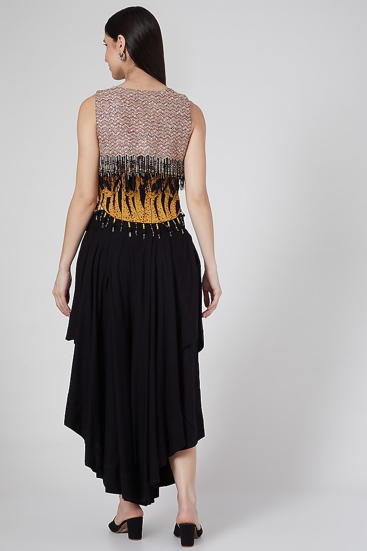 Black Bead Embroidered Co-Ord Set by Saaj By Ankita at Pernia's Pop Up Shop