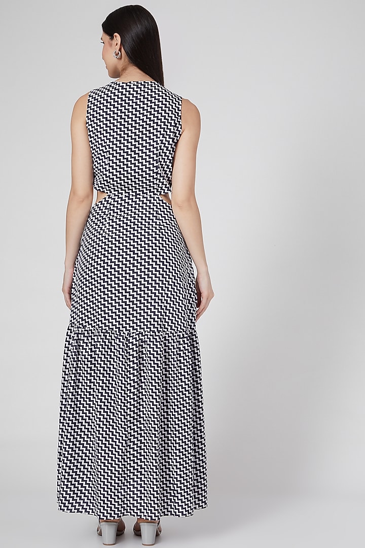 Navy Blue & White Maxi Summer Shirt Dress by Saaj By Ankita at Pernia's Pop Up Shop