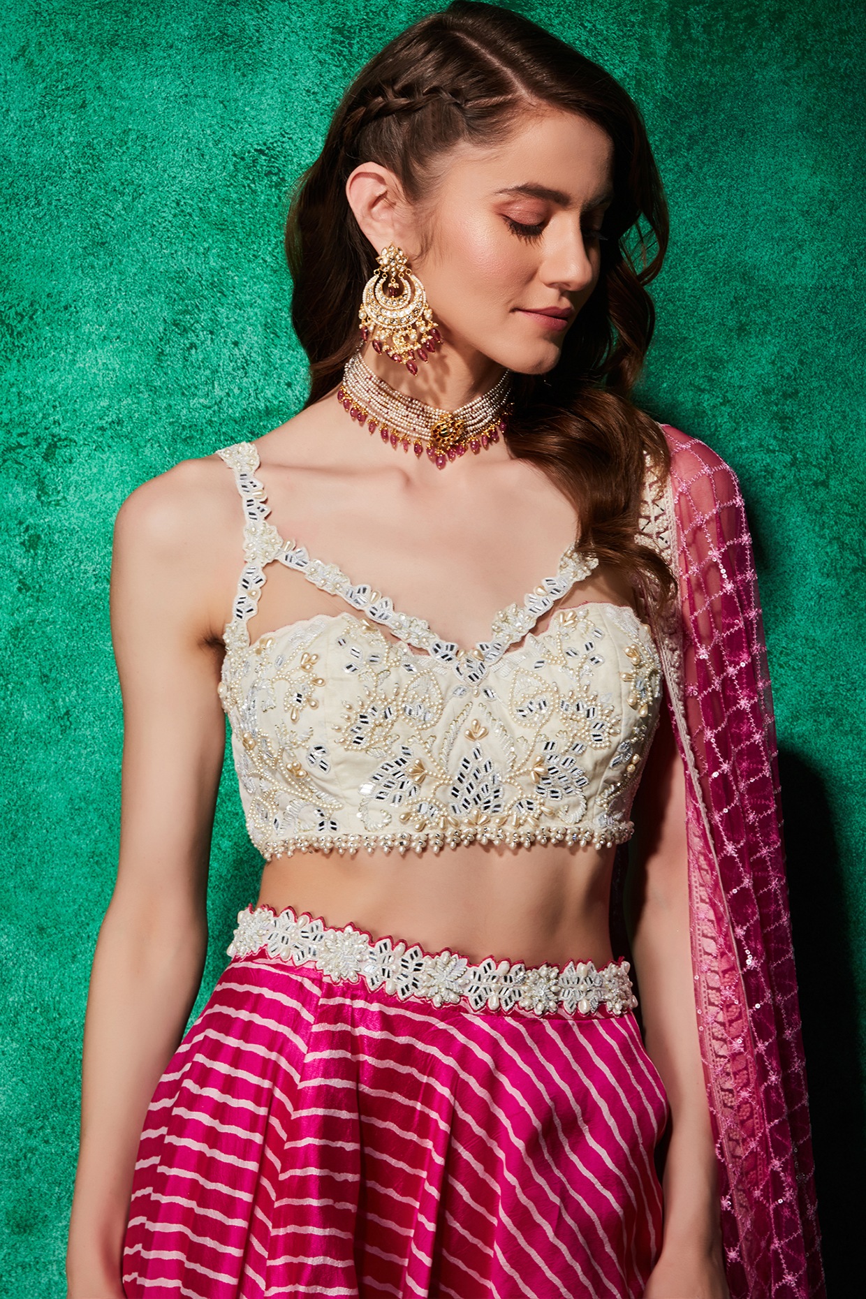 Tangerine Lehenga with a crop top – FUELTHESTORE