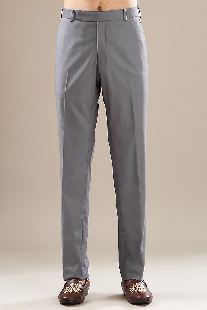 Grey Wool Viscose Blend Bundi Jacket Set by SBJ at Pernia's Pop Up Shop