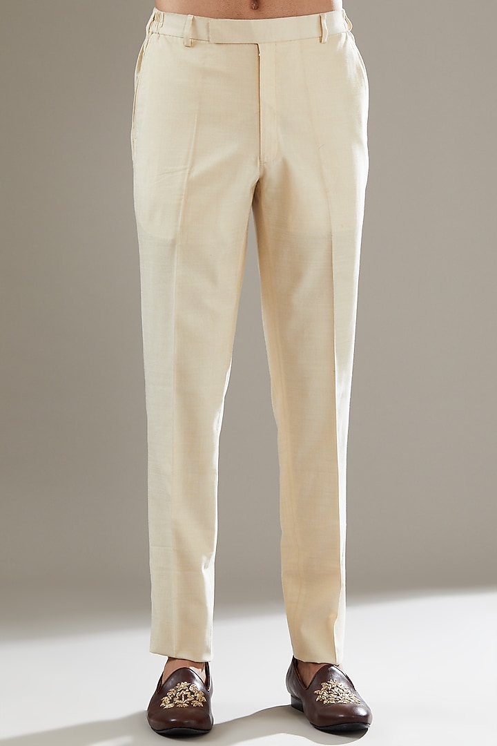 Gold Wool Viscose Blend Bundi Jacket Set by SBJ at Pernia's Pop Up Shop