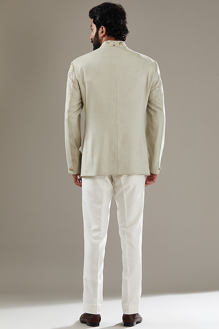 Mint Green Embroidered Jodhpuri Set by SBJ at Pernia's Pop Up Shop