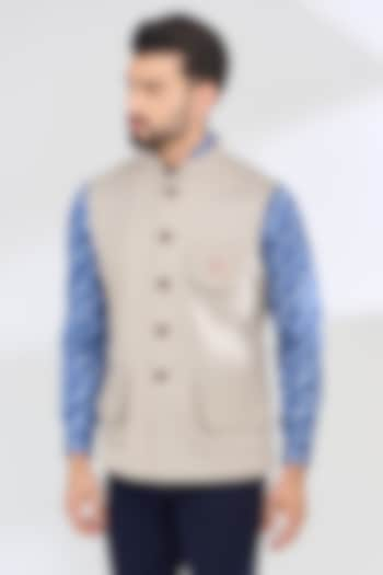 Beige Italian Fabric Bundi Jacket by SBJ