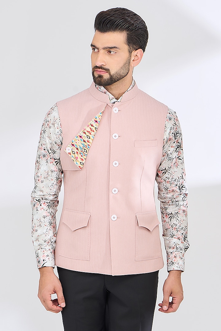 Pink Italian Fabric Bundi Jacket by SBJ