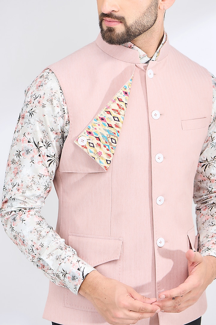 Pink Italian Fabric Bundi Jacket by SBJ at Pernia's Pop Up Shop