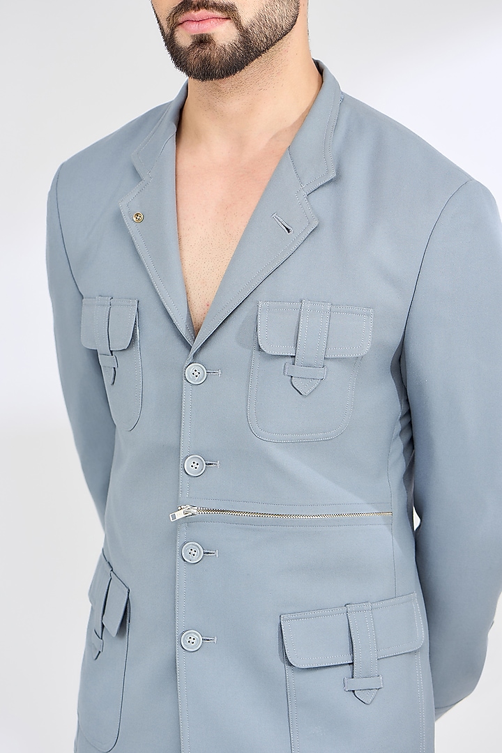 Grey Italian Fabric Jacket by SBJ at Pernia's Pop Up Shop