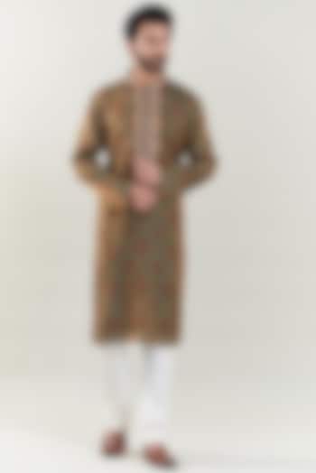 Mehendi Green Georgette Hand Embroidered Kurta Set by SBJ at Pernia's Pop Up Shop