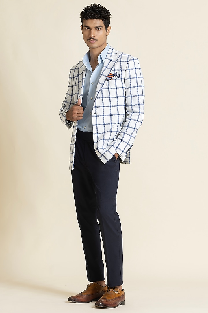 Multi-Colored Poly Linen Checkered Jacket by SBJ at Pernia's Pop Up Shop