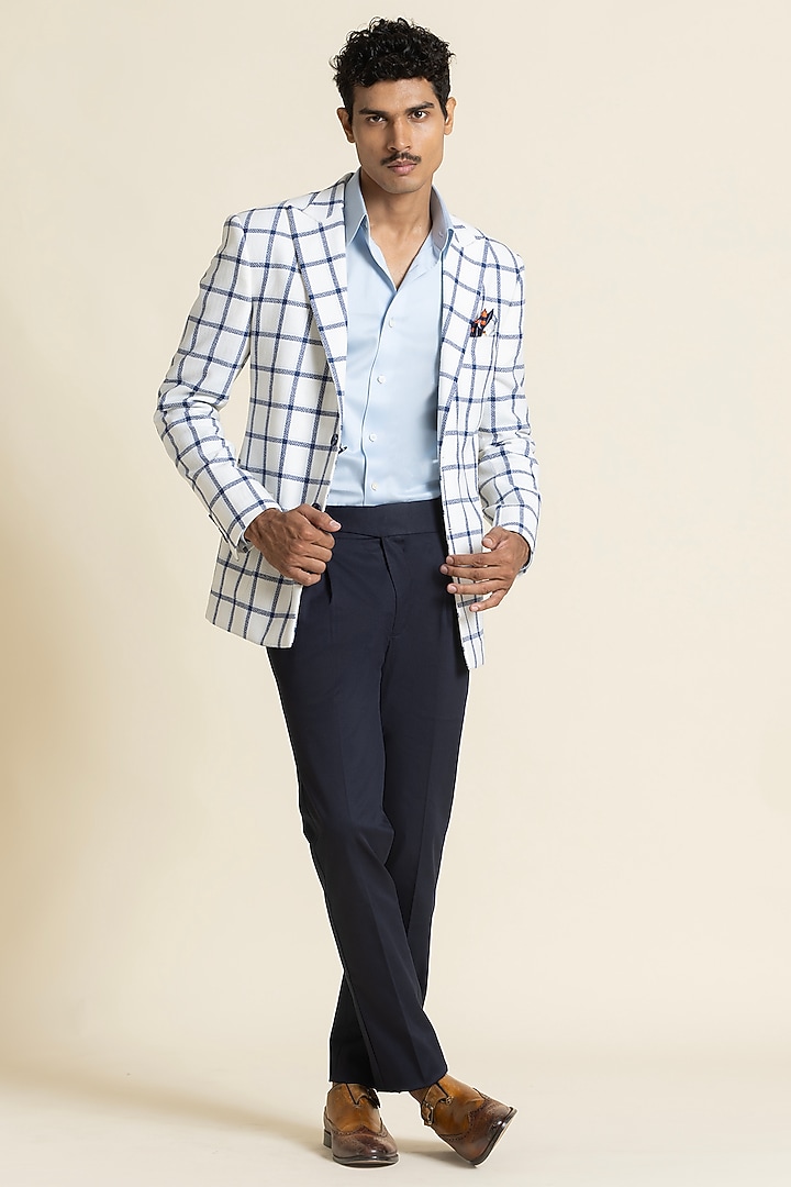 Multi-Colored Poly Linen Checkered Jacket by SBJ at Pernia's Pop Up Shop