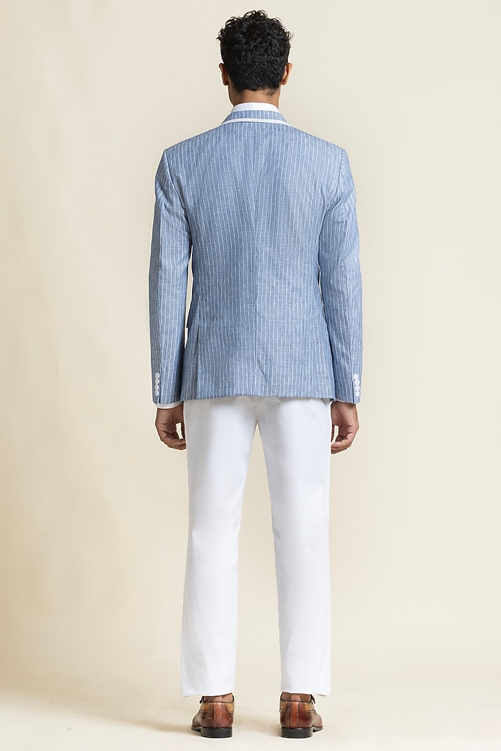 Light Blue Linen Jacket by SBJ at Pernia's Pop Up Shop