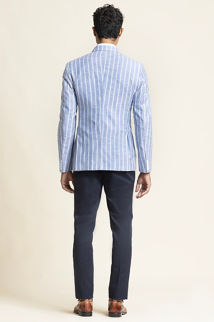 Light Blue Linen Jacket by SBJ at Pernia's Pop Up Shop