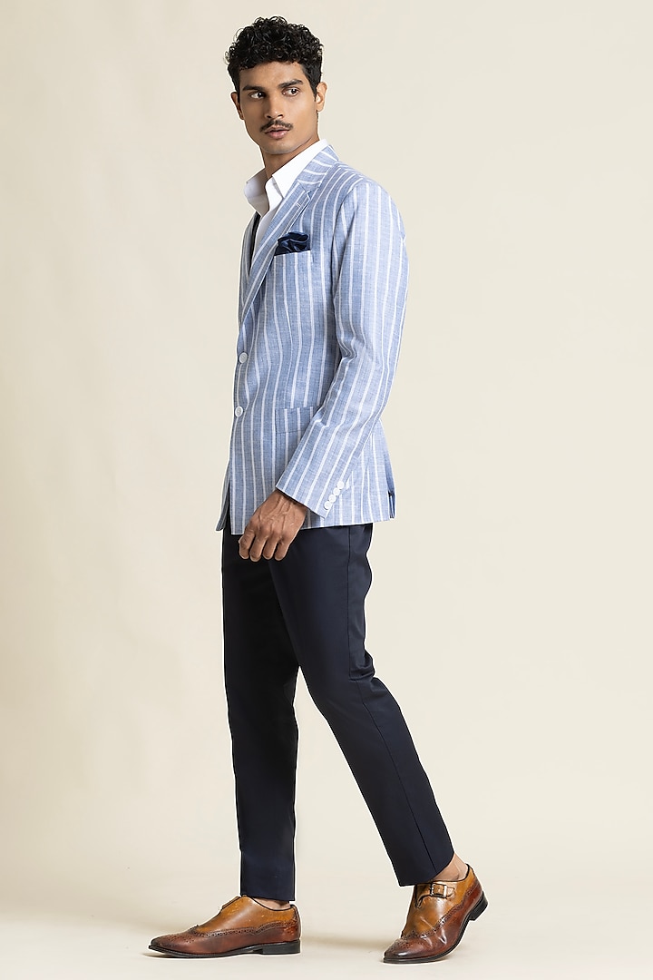 Light Blue Linen Jacket by SBJ at Pernia's Pop Up Shop