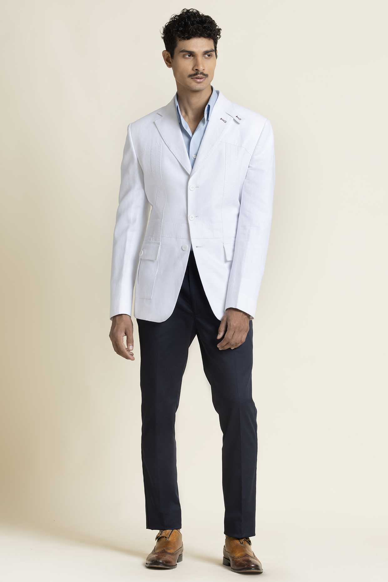 White Linen Jacket by SBJ