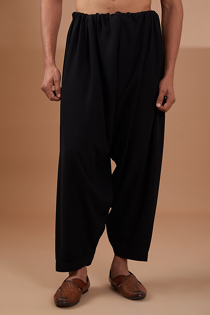 Black Poly Viscose Kurta Set by SBJ at Pernia's Pop Up Shop