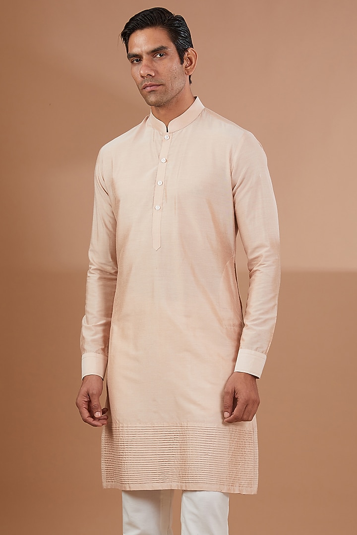 Beige Lucknowi Bundi Jacket Set by SBJ at Pernia's Pop Up Shop