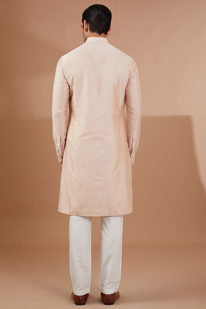 Beige Lucknowi Bundi Jacket Set by SBJ at Pernia's Pop Up Shop