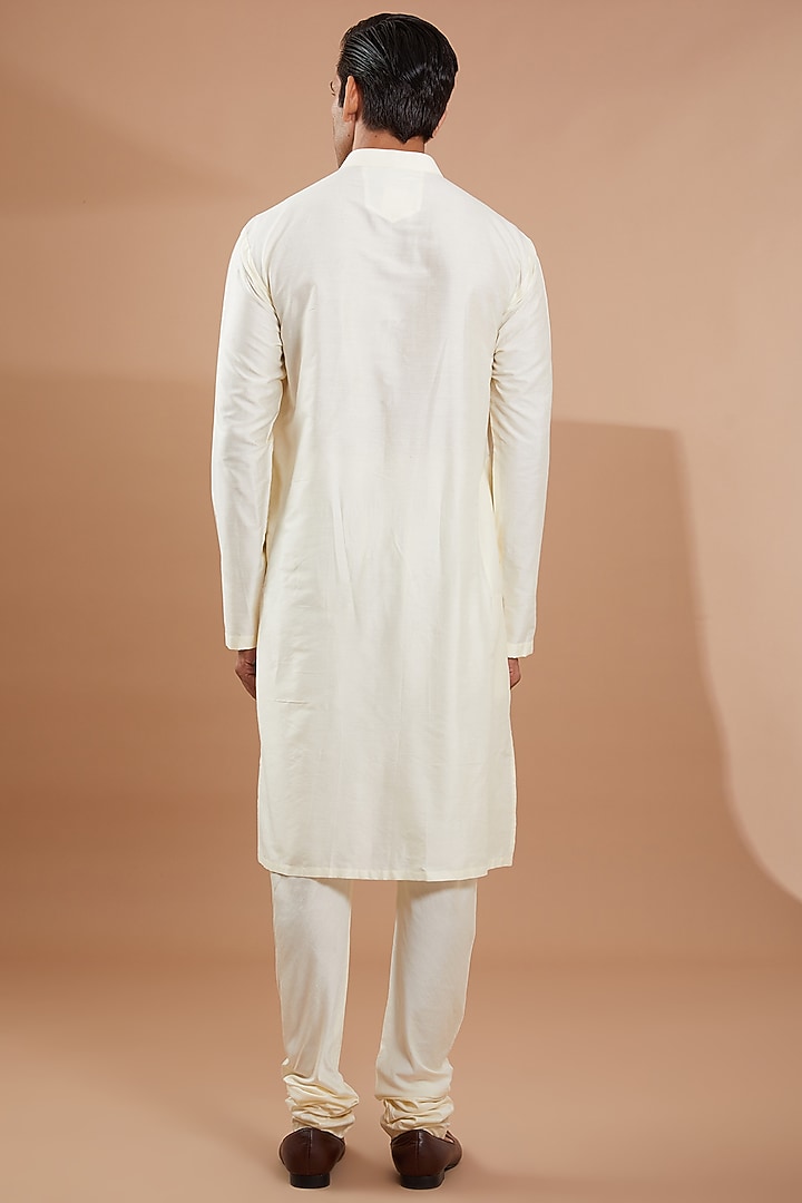Ivory Raw Silk Groom Sherwani Set by SBJ at Pernia's Pop Up Shop