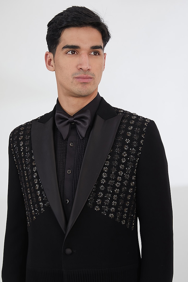 Black -- Cutdana Work Tuxedo Set by SBJ at Pernia's Pop Up Shop