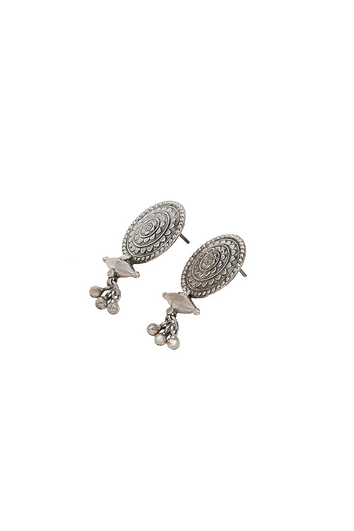 Silver Finish Handcrafted Stud Earrings by Sangeeta Boochra at Pernia's Pop Up Shop