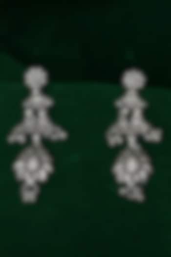 Silver Finish Handcrafted Dangler Earrings In Sterling Silver by Sangeeta Boochra