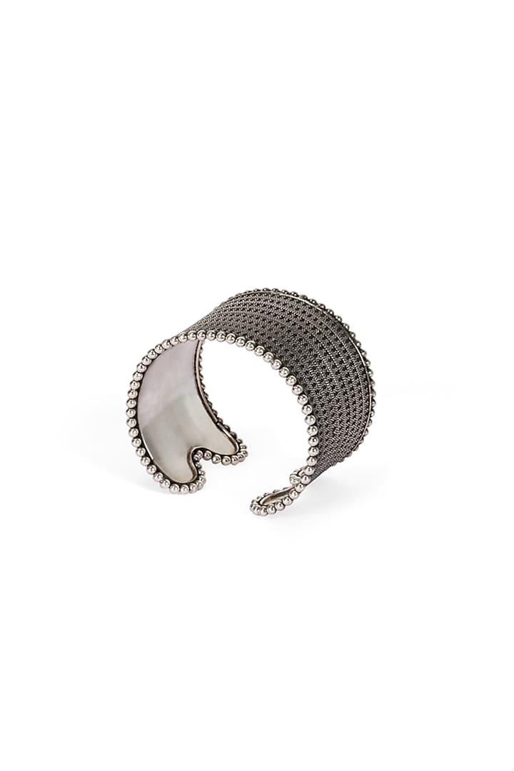 Silver Finish Cuff Bracelet In Sterling Silver by Sangeeta Boochra at Pernia's Pop Up Shop