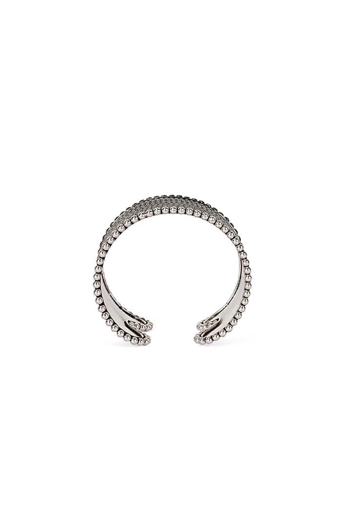 Silver Finish Cuff Bracelet In Sterling Silver by Sangeeta Boochra at Pernia's Pop Up Shop