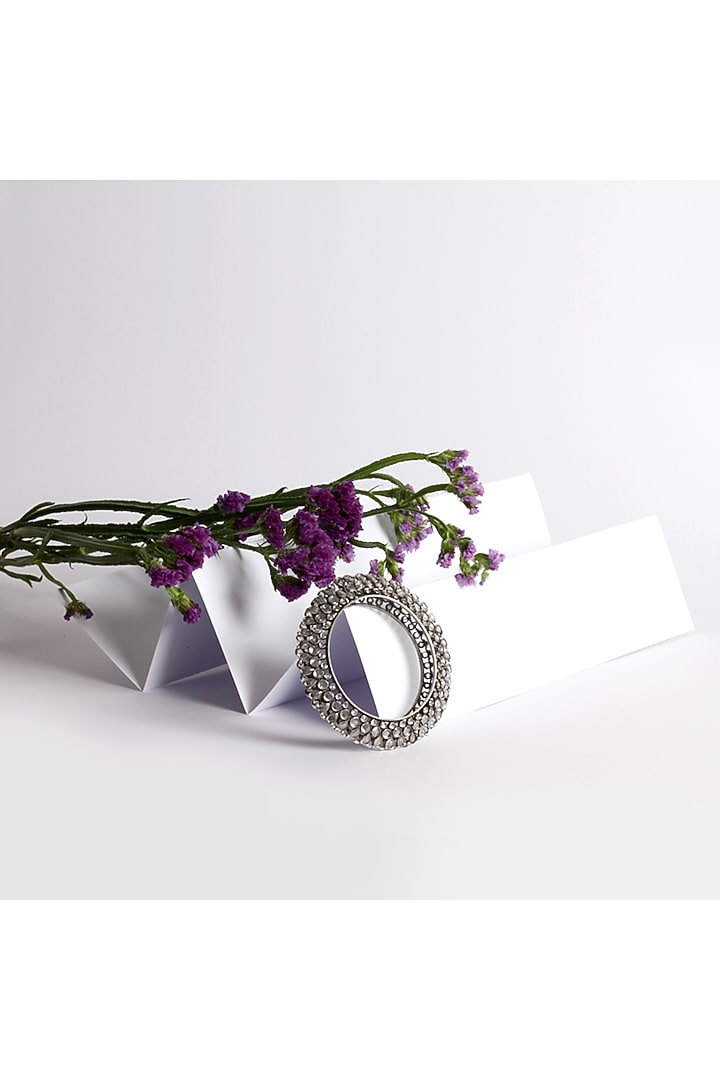 Silver Finish Mojinite Bangle In Sterling Silver by Sangeeta Boochra at Pernia's Pop Up Shop